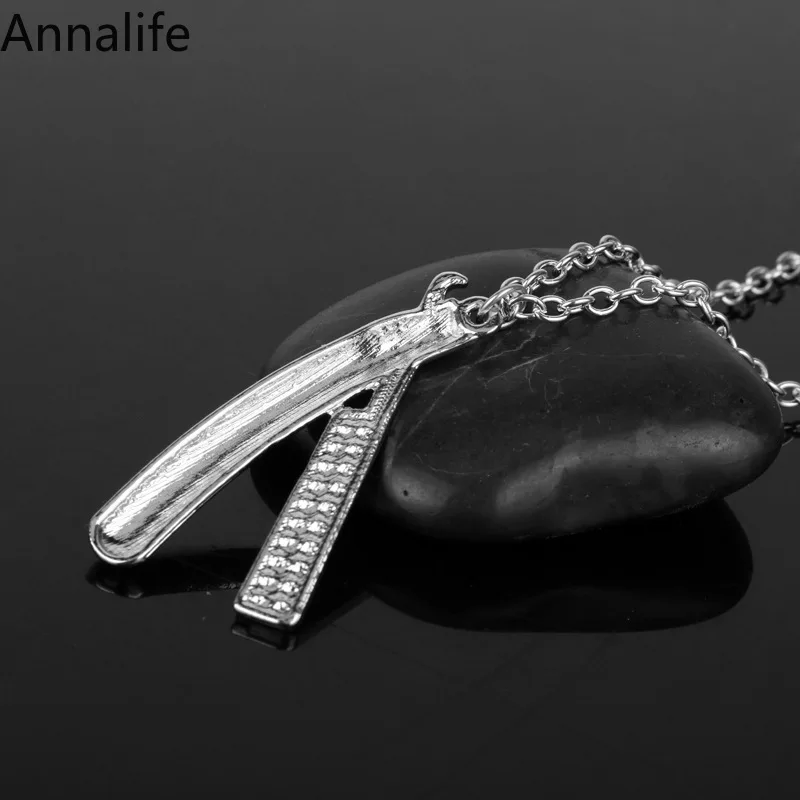 Новинка 2019 ожерелья с подвесками в виде бритвы мужские ювелирные изделия форме