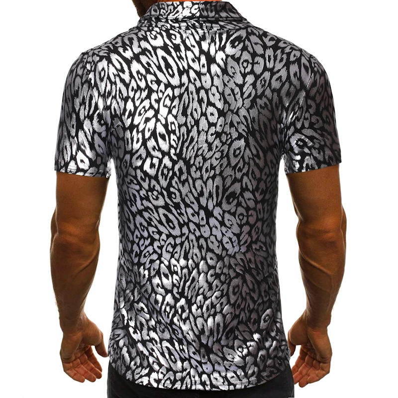 3D леопардовый принт сексуальный мужской водолазка Бодибилдинг облегающие