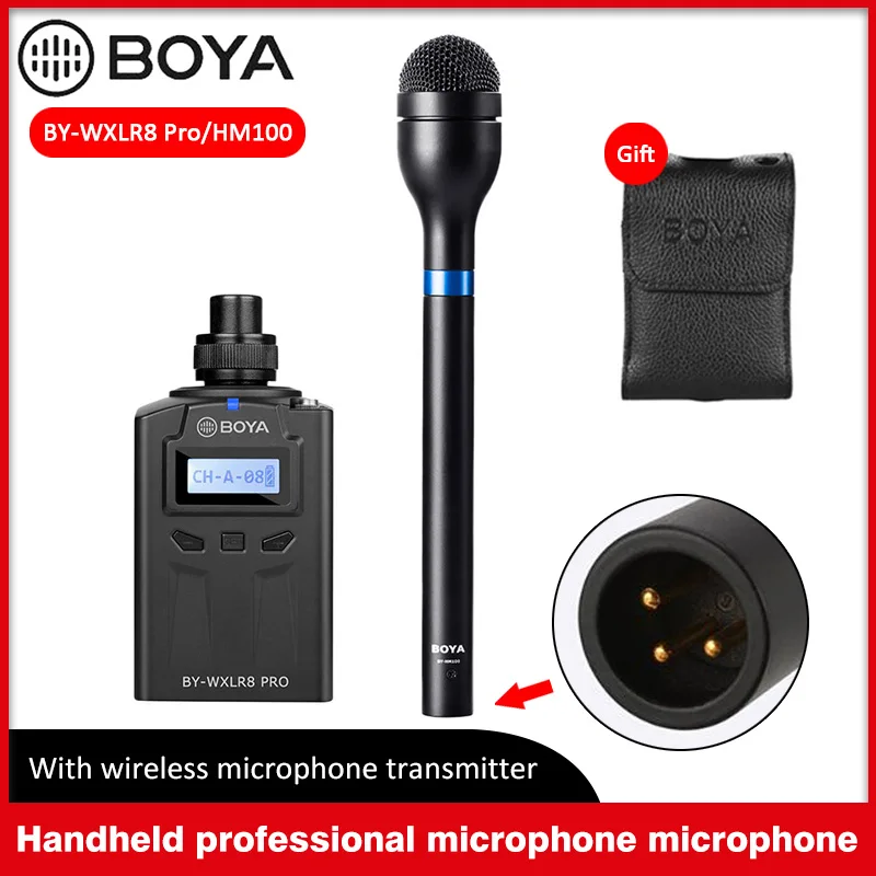 

BOYA BY-HM100 Handheld Microphone Alloy Omni Directional Mic Dynamic XLR Output for Speech Presentation Video ENG EFP Interview