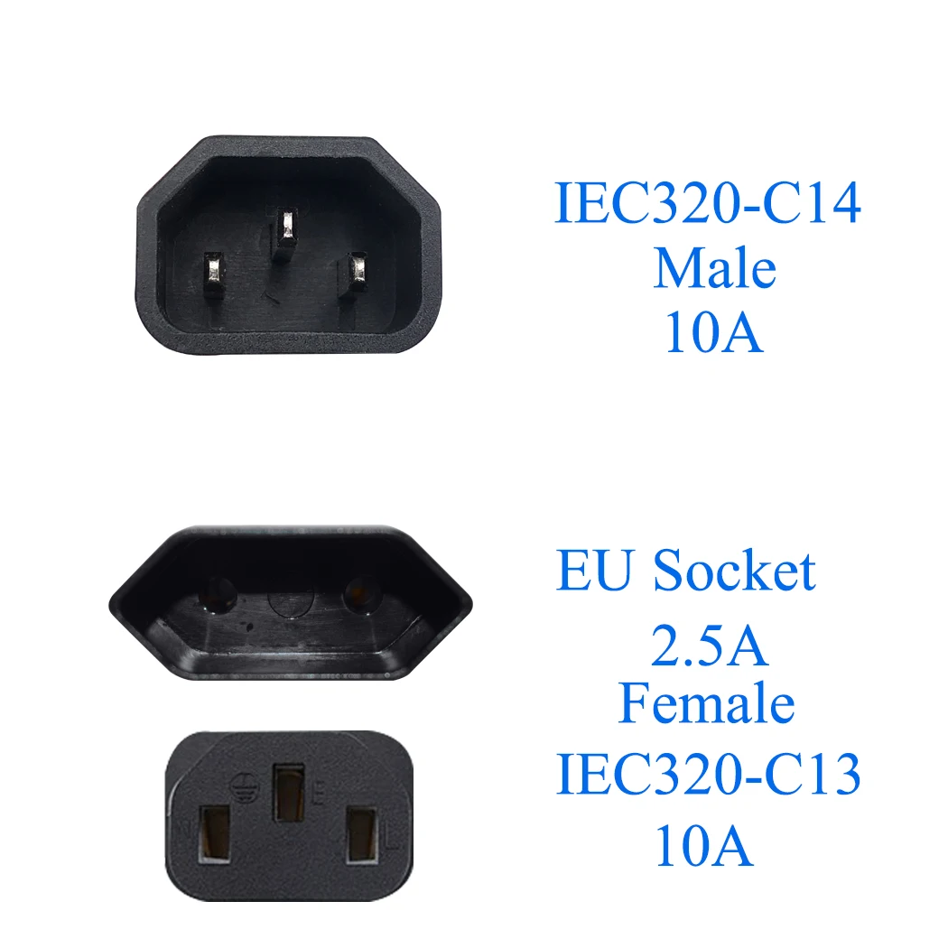 Кабель питания переменного тока IEC320 C14/C13 3 контакта на C13 отверстия европейская