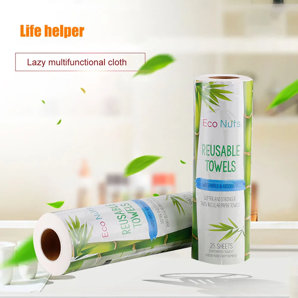 Многоразовые бамбуковые полотенца 25 шт. рулон бумажных полотенец из бамбуковой