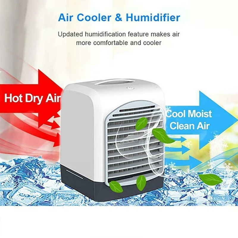Portable Mini Air Conditioner USB Small Desktop Fan Cooling Humidifier Aromatherapy Multifunction Cooler | Бытовая техника
