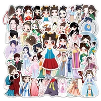 51pcs antiquity chinese hanfu girl stickers for notebooks stationery vintage sticker scrapbooking material craft supplies