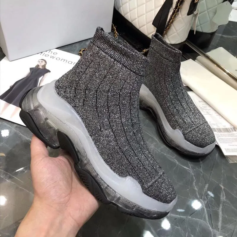 Женские вязаные короткие носки брендовые Дизайнерские повседневные кроссовки