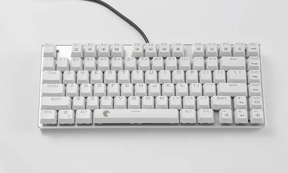 Механическая клавиатура TKL с синими светодиодными клавишами 81 клавиша маленькая