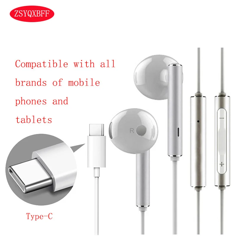 Оригинальные наушники ZSYQXBFF CM33 type-c с проводным управлением микрофоном для samsung для LG для Oneplus Xiaomi Huawei Android