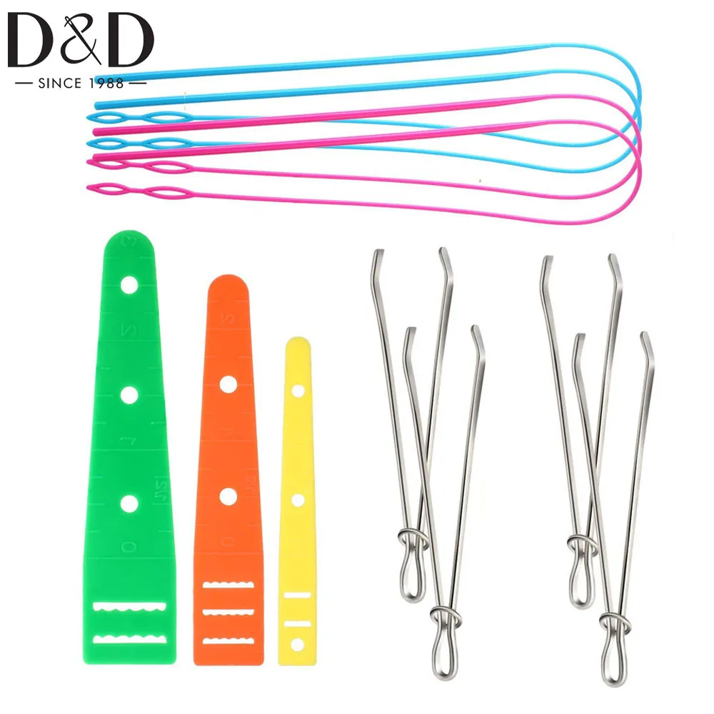

7pcs/Set Flexible Drawstring Threader Replacement&2pcs Metal Tweezers 3pcs Flat plastic threader for Jackets Swim Trunks