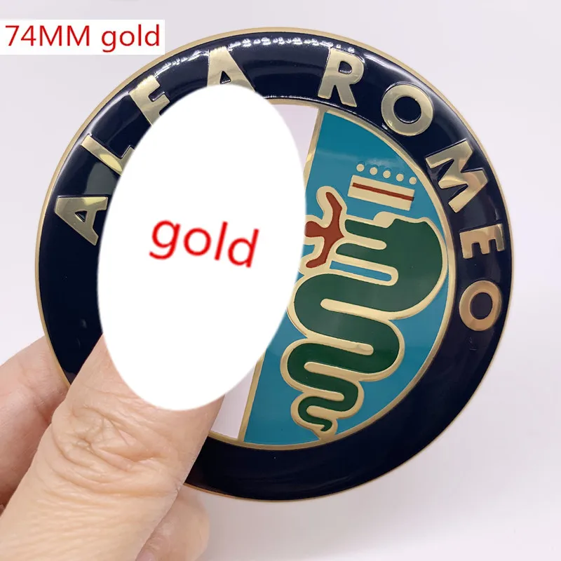 2pcs 7.4cm full chrome Color ALFA ROMEO Car Logo emblem Badge sticker for Mito 147 156 159 166 Specials sale 74mm | Автомобили и