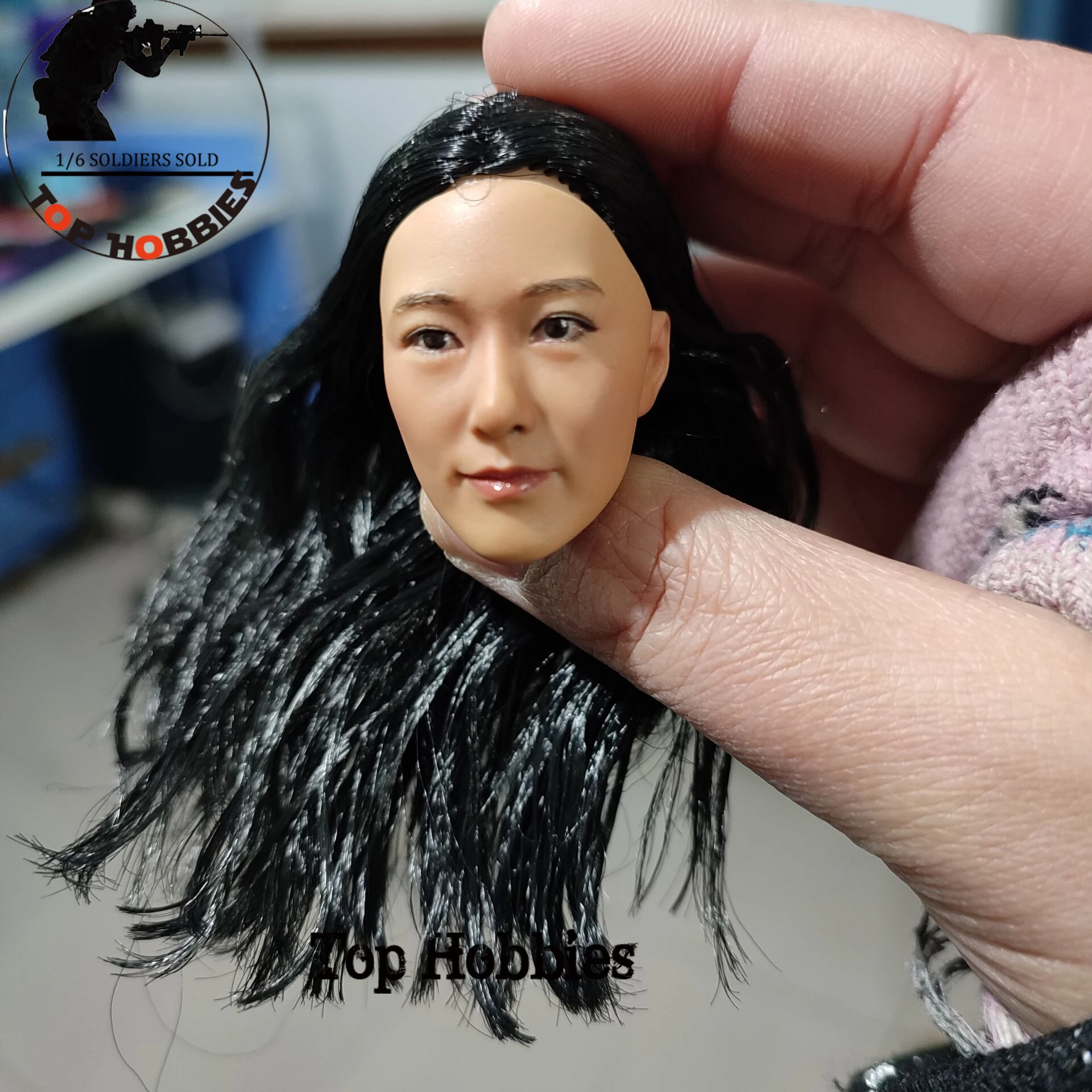 

KUMIK 1/6 Female Head Sculpt KM16-13 Black Straight Hair Fit 12" JIAOU DOLL Tbleague Action Figure Body Model In stock Toy Gift