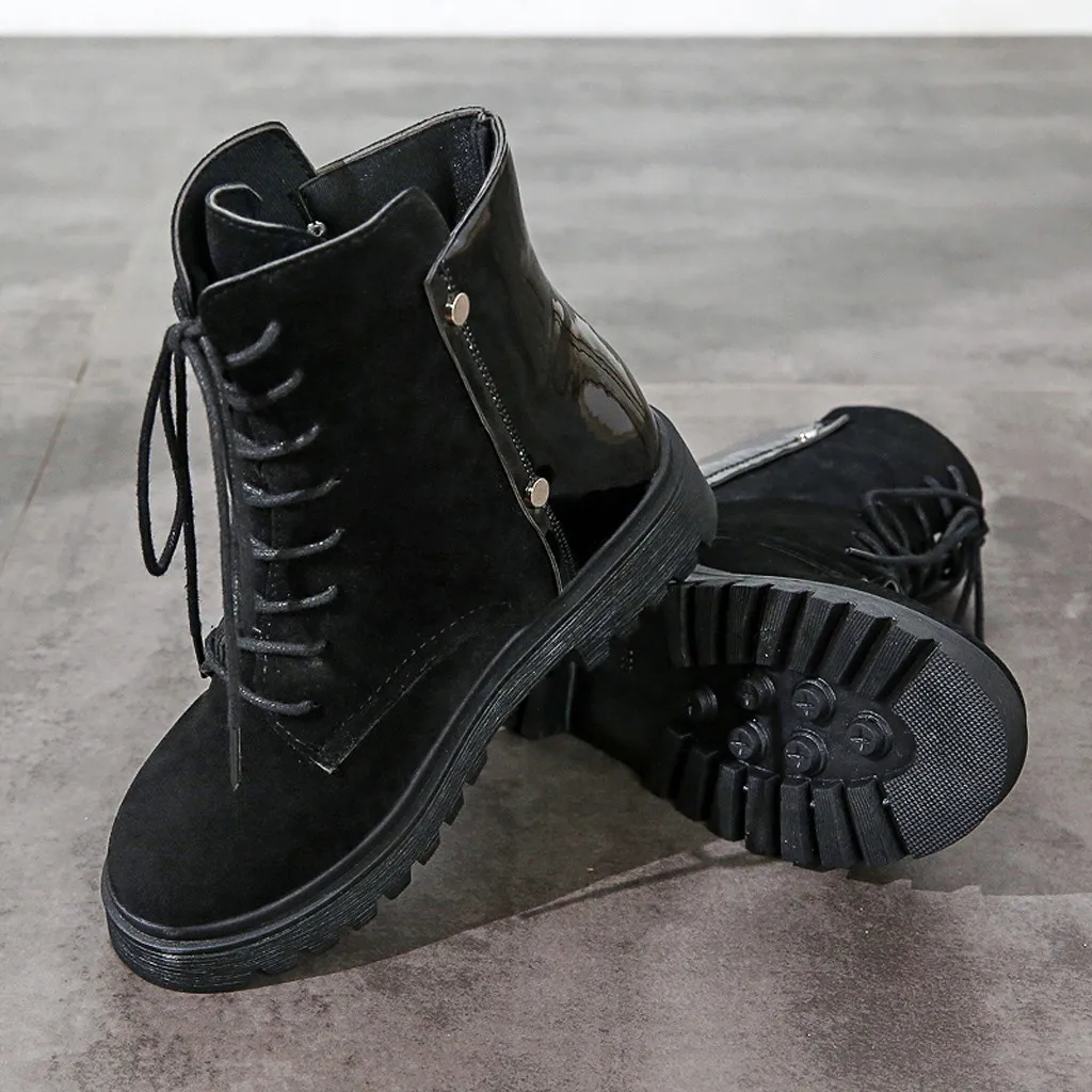 Женские ботинки Martin зимние Лоскутные с ремешком теплые на шнуровке для пешего