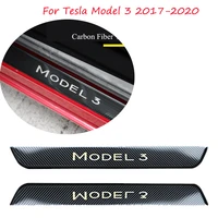 for tesla model 3 2017 2020 car accessories door sill decoration wrap cover welcome pedals protection stripstainless steel
