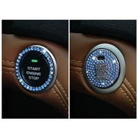shine car one click start button decor ring stickers bling rhinestone auto engine ignition start stop button decals stickers