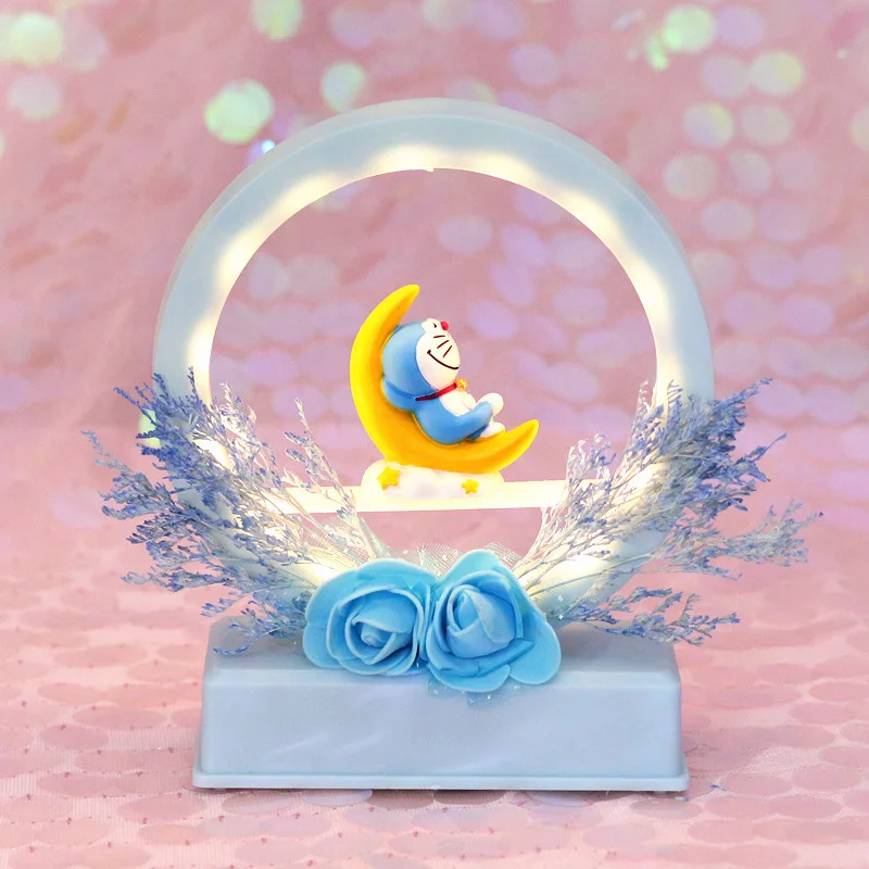 

Lovely Cartoon Doraemon Toy Figures Doll Led Night Light Music Box Unicorn Small Lamp Toy Kids Christmas Gifts Home Decoration