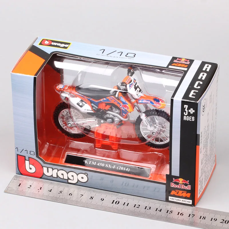 1:18 весы мини Bburago KTM 450 SX-F SXF № 5 Райан данжи redbull гонки moto крест enduro moto rcycle литья под давлением модель moto грязи игрушечный мотоцикл для детей коллекции