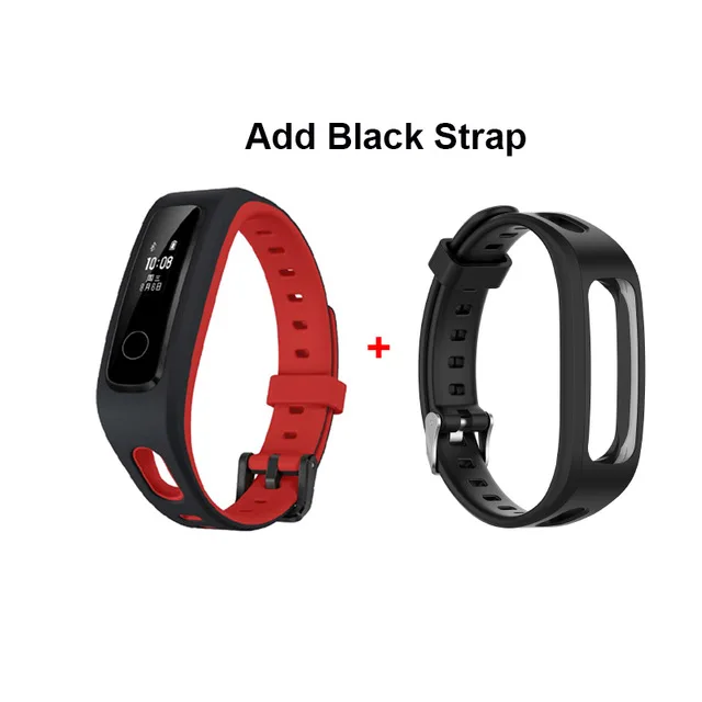 red n black strap Умный Браслет huawei Honor Band 4 для бега, трекер, умный плавательный водонепроницаемый Bluetooth фитнес-трекер, монитор сна - Цвет: red n black strap