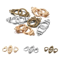 10 setspack 15x23mm metal vintage charms clasps connectors handcuffs hook for jewelry making diy neckalce bracelet supplies