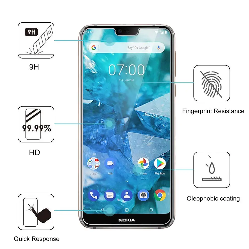 Закаленное стекло 9H HD для Nokia 3 5 6 7 8 Защита экрана plus защитная пленка 1 Plus 2 4