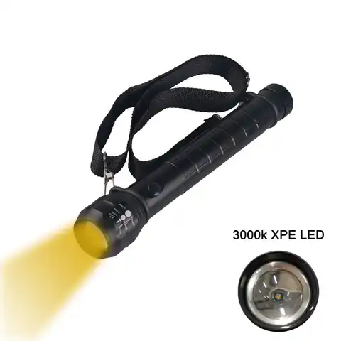 Светодиодный фонарь Topcom 3000-3500k, 3 Вт, с функцией горячего желтого света, высококачественный зум, металлический отражатель, Полицейский Фонар...