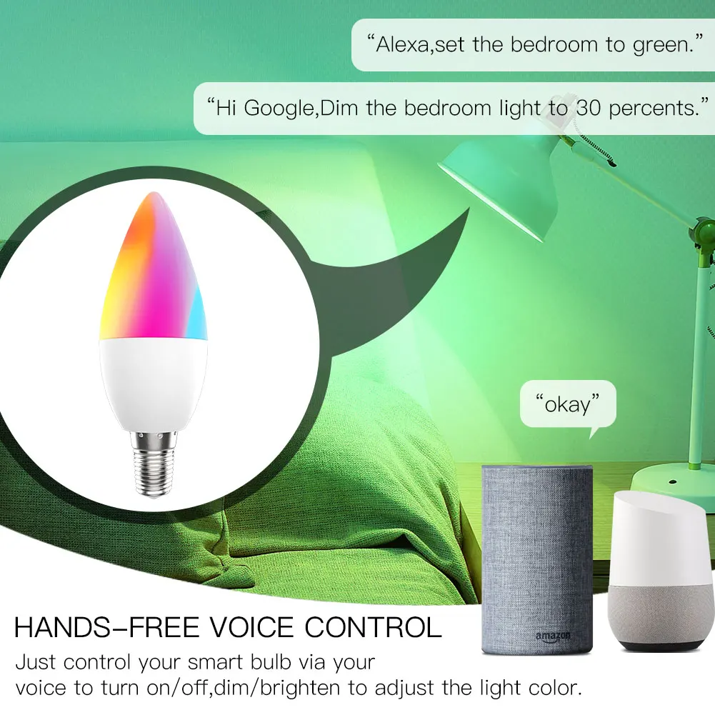 Умная WiFi Светодиодная лампа RGB 2700 6500K C + W 4 5 с регулируемой яркостью Smart Life Tuya APP