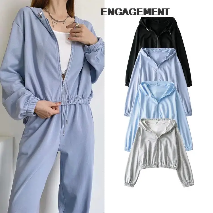 

ENGAGEMENT hoodies sweater autumn Women loose long-sleeved zipper winter tops teens plus size Za 2021 Trafaluc