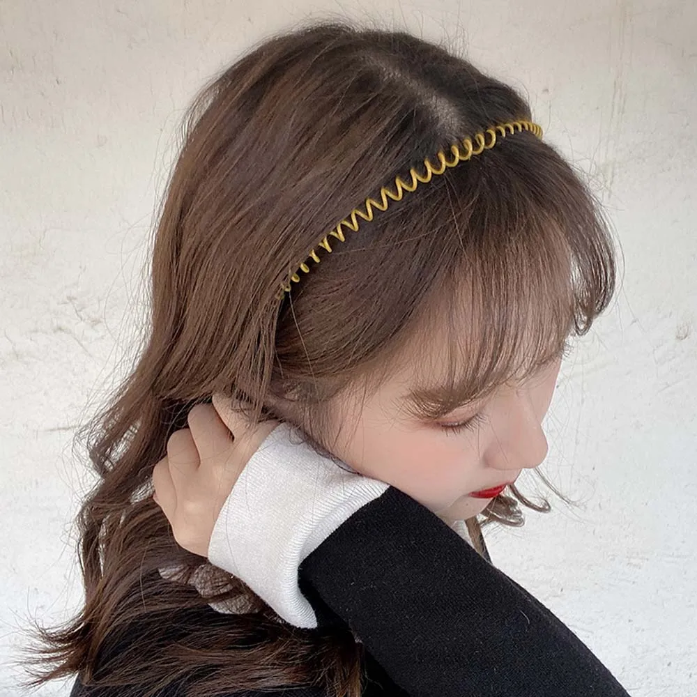 Простой Модный весенний металлический ободок девушки женщины обруч для волос из