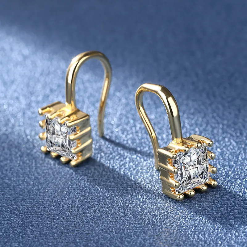 

Новые модные квадратные висячие серьги, блестящие свадебные и Помолвочные ювелирные изделия, элегантные женские висячие серьги, отличный п...