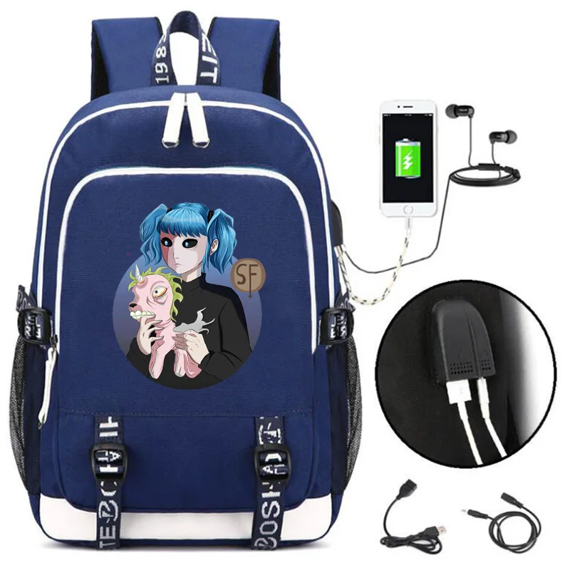 Sally Face рюкзаки старшеклассники большие школьные сумки с Usb сумка для ноутбука Повседневная сумка для книг для путешественников