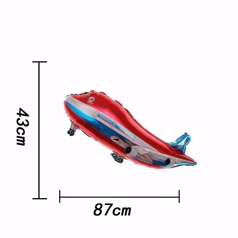 Airliner red 1 шт. детский игрушечный автомобиль и самолет для самолета поезда воздушный шар День Рождения украшения Дети пожарная машина полицейский автомобиль детский Декор - Цвет: Airliner red