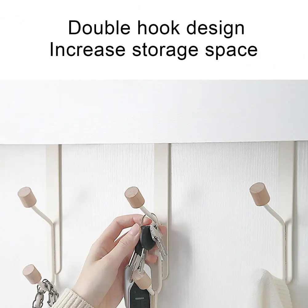 

Creative bathroom door rear hook rack, bedroom black simple wrought iron coat rack and kitchen durable hook