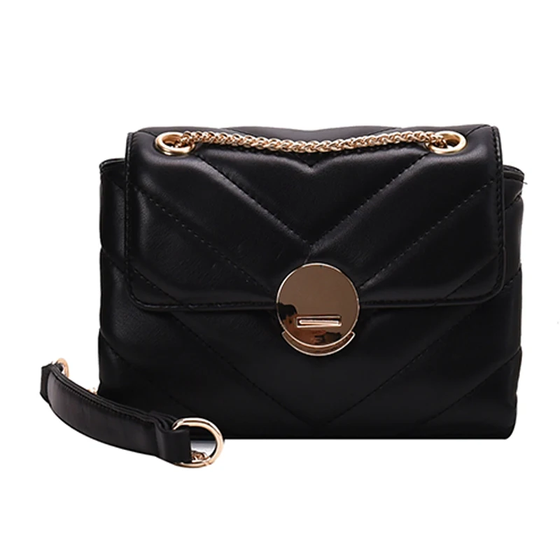 

Vintage Square Crossbody Bag 2020 Fashion New High Quality PU Leather Women's Designer Handbag Lock Chain Shoulder Messenger Bag