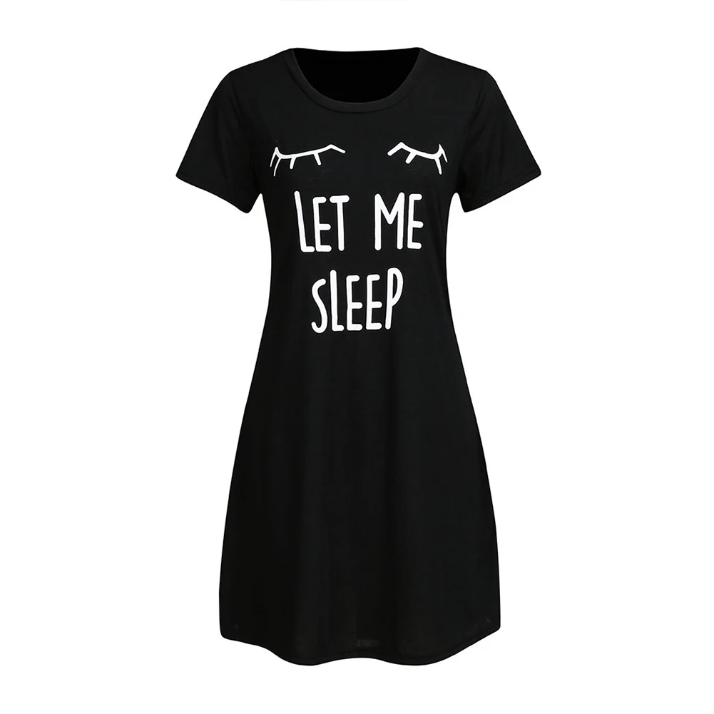 

Newly Womens Sleepwear Cute Sleep Shirt Printed Night Dress Short Sleeve Nightwear DO99
