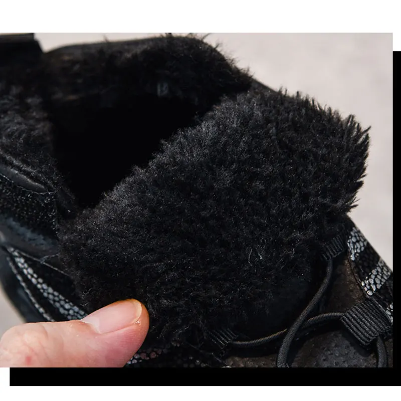 Новинка теплые спортивные ботинки для мальчиков и девочек кожаные бархатные