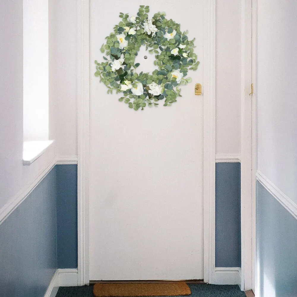 

Eucalyptus Wreath Artificial Plants Background Wall Window Decorative Wedding Party Supplies Gifts DIY Christmas Home Decoration