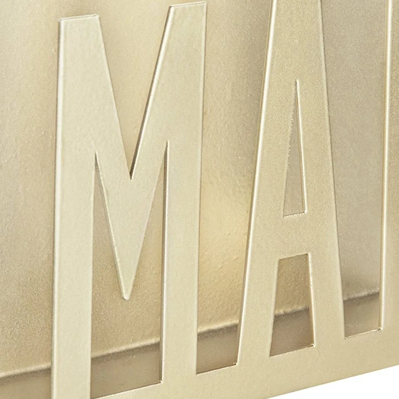 

Modern Brass-Tone Metal Cutout-Design Mail Holder