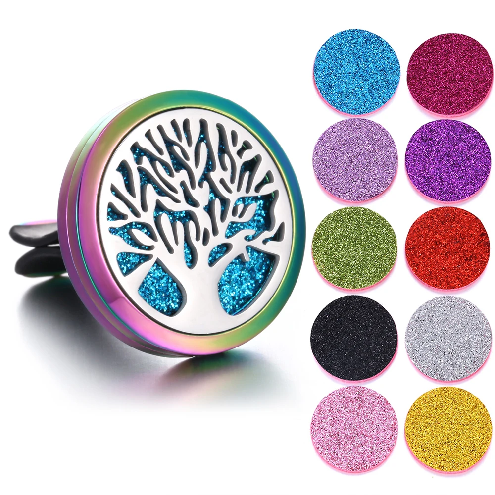 New Aromatherapy Jewelry Car Perfume Diffuser 316L Stainless Steel Aroma Essential Oil Diffuser Car Clip Lockets DropShipping - Окраска металла: 1