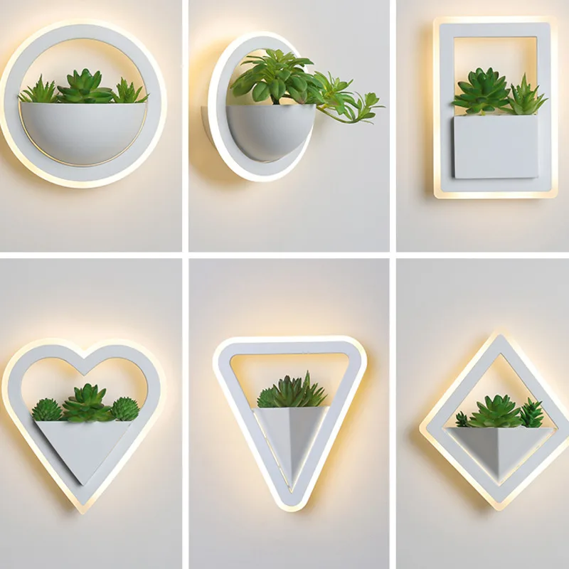 

Art Plant Outdoor Wall Bedroom Light Simple Modern Bedside Lamp Creative Aisle Living Dining Room Corridor Lamp Wall Lamp