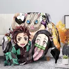 Одеяло на заказ, мягкое Фланелевое теплое покрывало с рисунком аниме дьявола, клинок, рассекающее демонов, модное постельное белье для путешествий, офиса