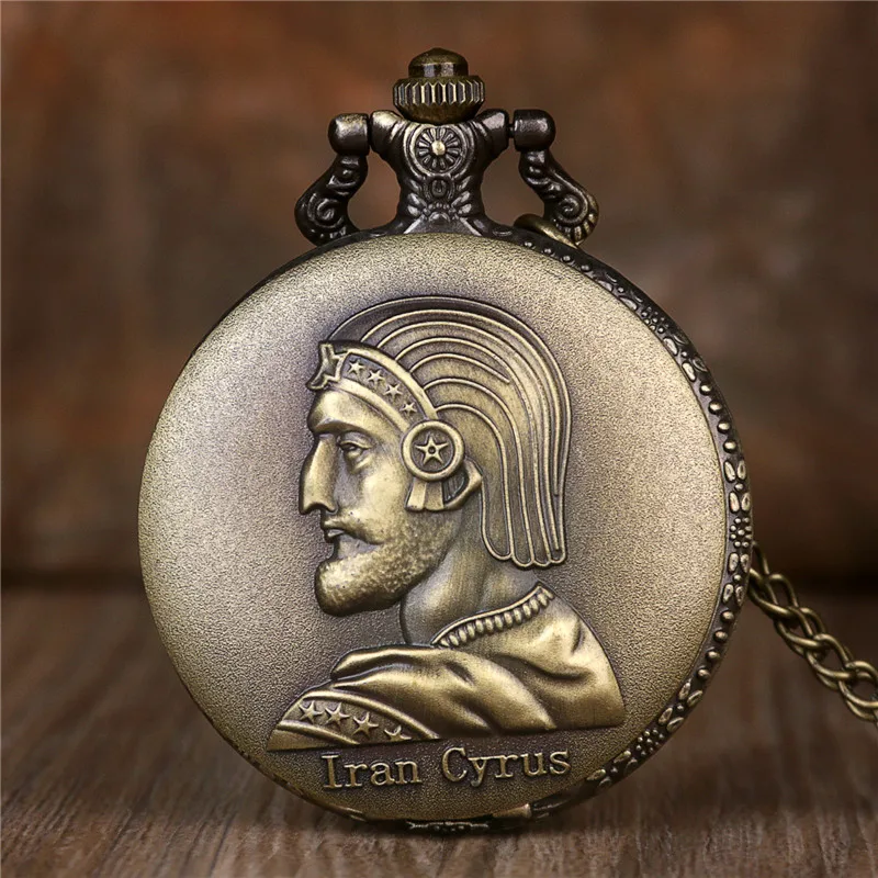 

Винтажные бронзовые кварцевые карманные часы, классические часы с подвеской в виде иранского цируса, ожерелья, часы, часы