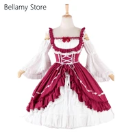 made for you customized classic lolita red and white elegant sweet dress