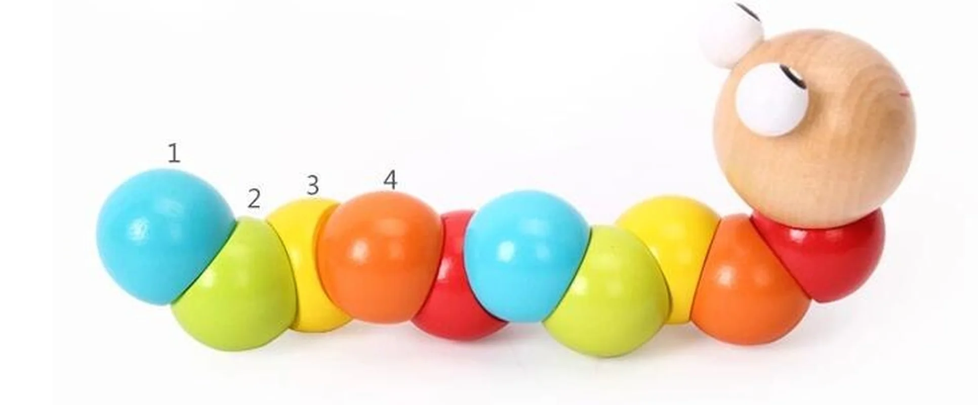 Червячная твист-марионетка познавательная деревянная Подарочная красочная