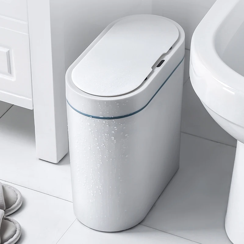 

Intelligent Sensor Trash Can Electronic Automatic Waterproof Sensor Rubbish Bin Smart HomeTrash Can For Bedroom Bathroom Kitchen