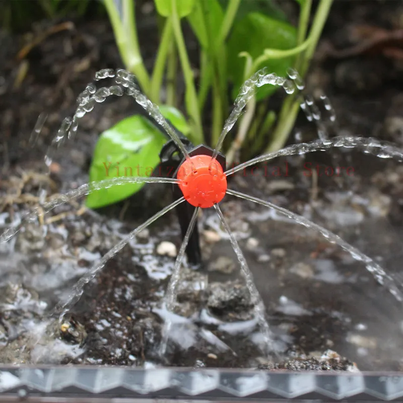 Gotero ajustable rojo para riego por microgoteo, emisor de riego antiobstrucci&oacute;n, suministros de jard&iacute;n para manguera de 500 pulgadas, 1/4 Uds.-4