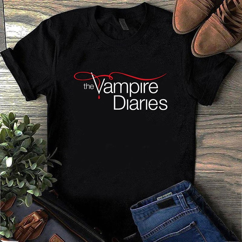 Short-sleeve Tee Shirt Women Men The Vampire Diaries T Shirt Ulzzang Vintage T-Shirt Harajuku Female Tee Tops