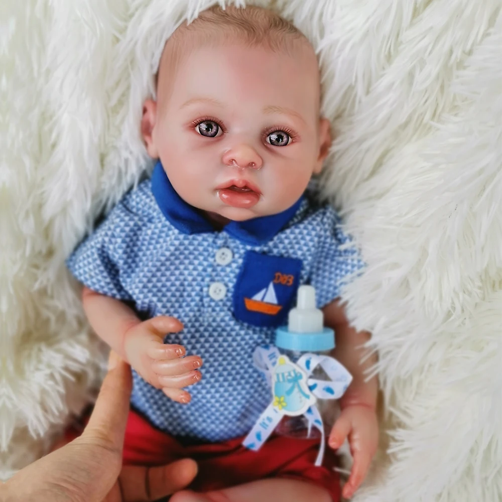 Высококачественная кукла bebe reborn Baby 16 ''ручной рисунок волос силиконовая