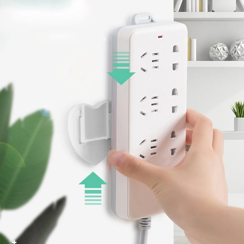 NewWall Mounted Sticker Punch free Plug Fixer Home самоклеящаяся розетка фиксатор кабельный провод