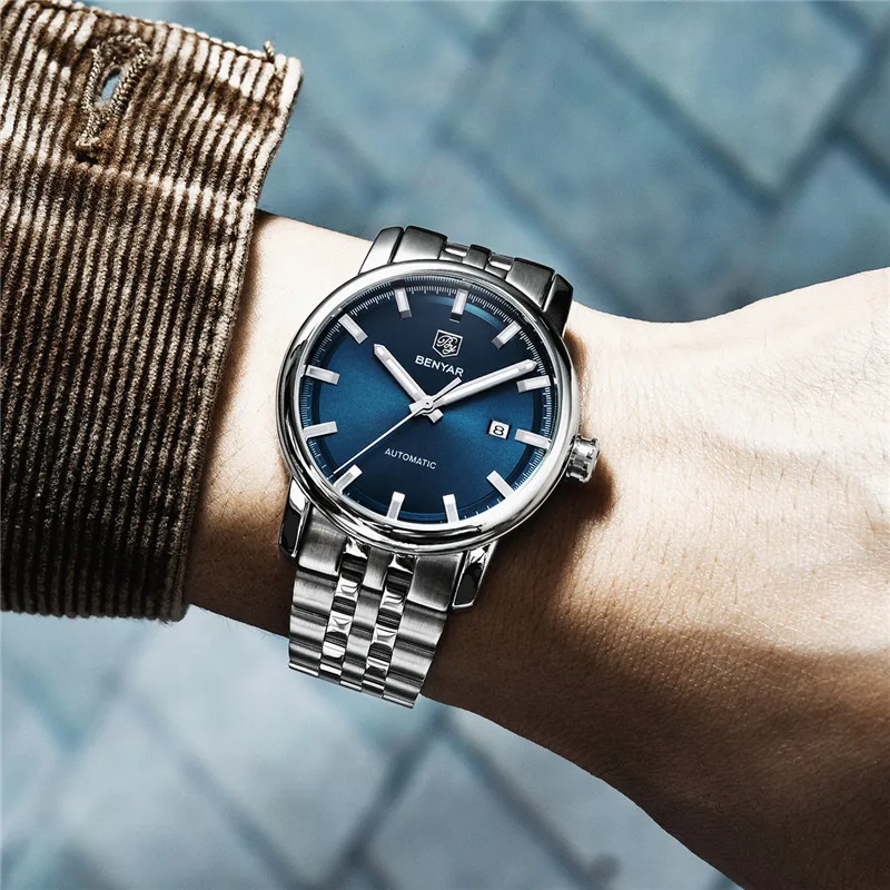 Мужские автоматические механические Спортивные часы Benyar роскошные армейские