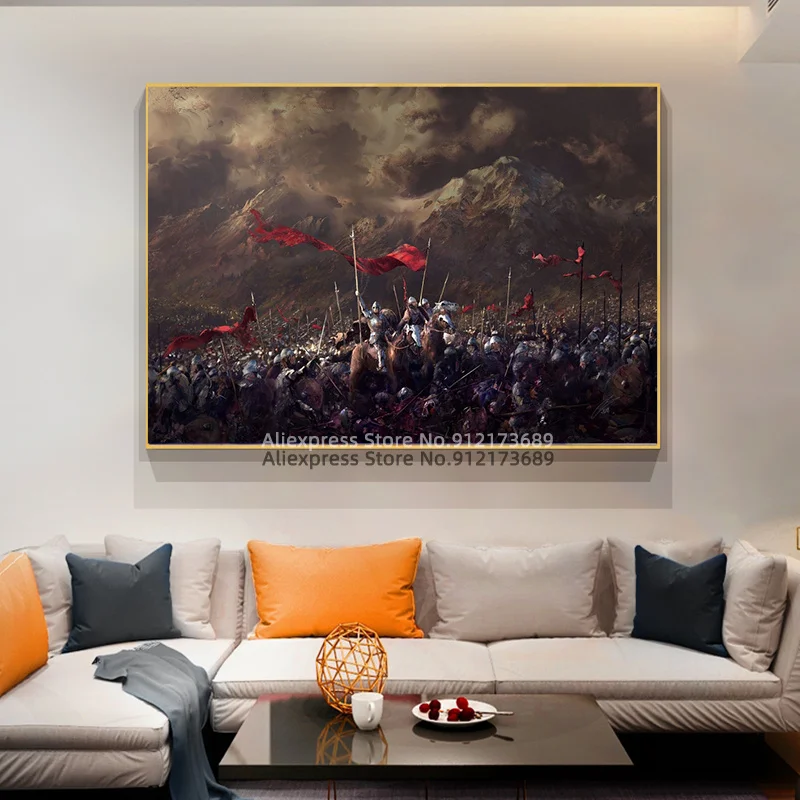 Картина маслом на холсте генералы и солдаты | Живопись каллиграфия