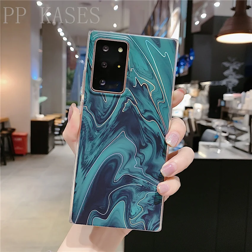 

Luxury Frosted Laser Marble Gradient Phone Case For Samsung S8 9 10 P NOTE 10 8 9 20 U FE S 20P U Electroplated Cover Funda