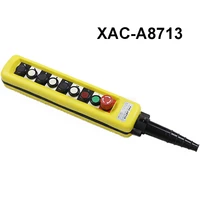 1pcs xac a8713 waterproof traffic crane control push button switch box for hoist up down left right emergency stop switch yellow