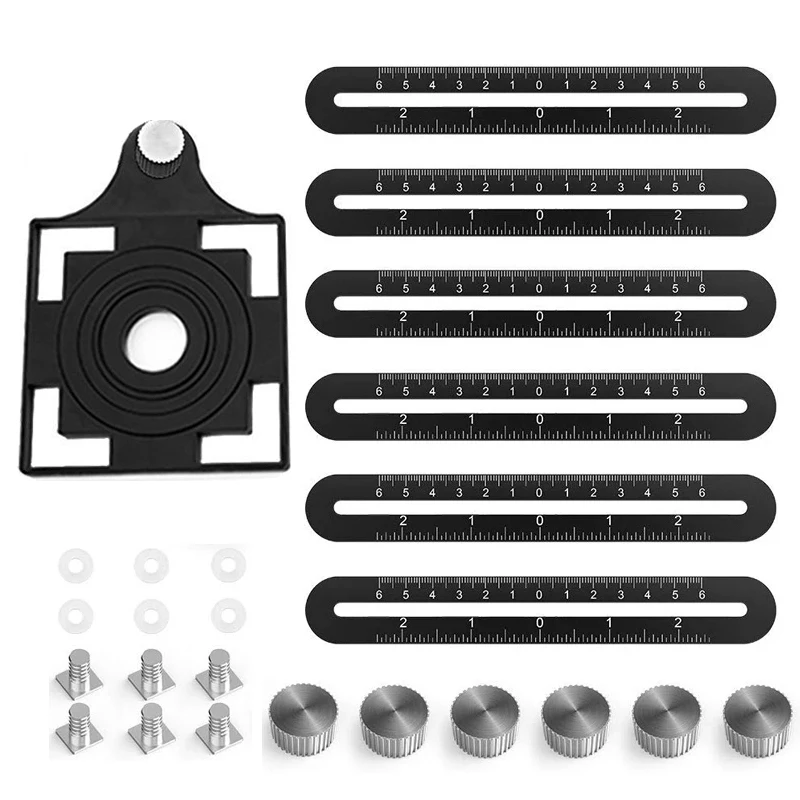 Professional aluminum alloy six-fold ruler adjustable tile opening locator folding ruler DIY bricklayer construction tools
